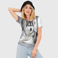Женская футболка 3D Slim Волчья парода - фото 2