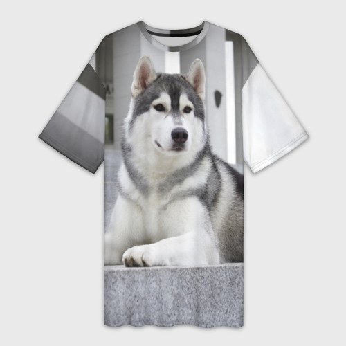 Платье-футболка 3D Волчья парода, цвет 3D печать