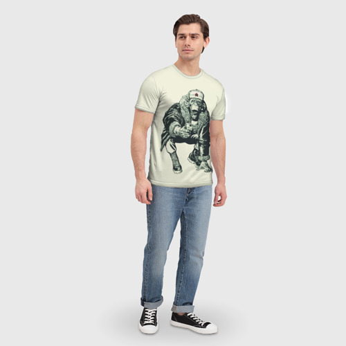Мужская футболка 3D Обезьяна с пистолетом, цвет 3D печать - фото 5