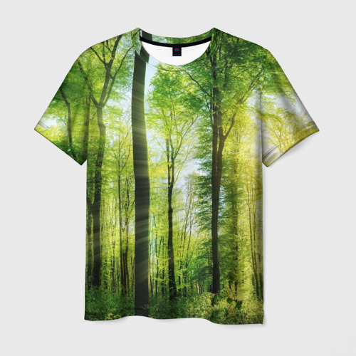 Мужская футболка 3D Солнечный лес, цвет 3D печать