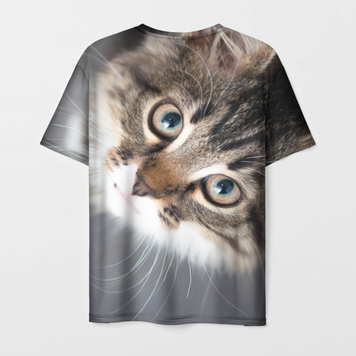 Мужская футболка 3D Кошачий взгляд, цвет 3D печать - фото 2
