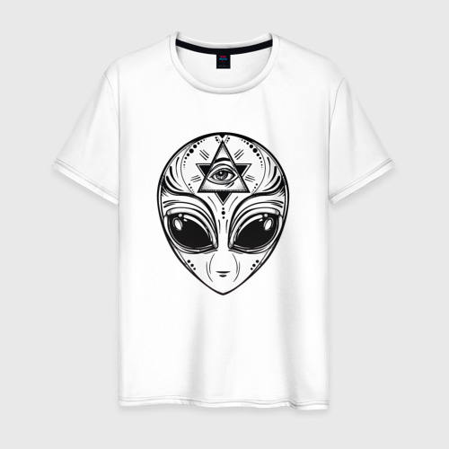 Мужская футболка хлопок Инопланетянин, цвет белый