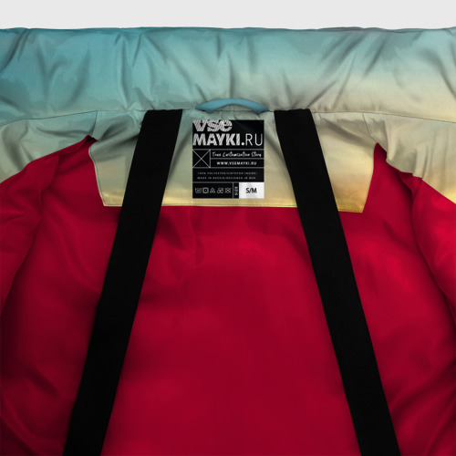 Женская зимняя куртка Oversize Лошади, цвет красный - фото 7