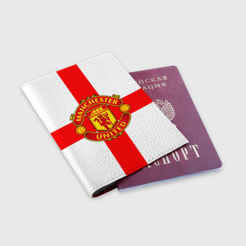 Обложка для паспорта матовая кожа Manchester united, цвет красный - фото 3