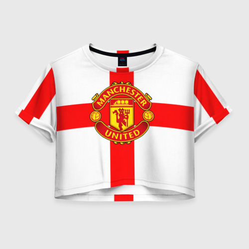 Женская футболка Crop-top 3D Manchester united