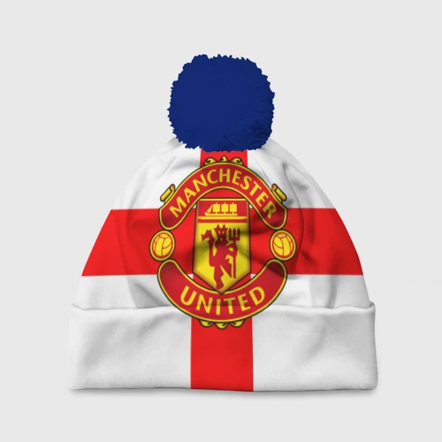 Шапка 3D c помпоном Manchester united