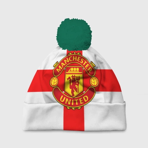 Шапка 3D c помпоном Manchester united