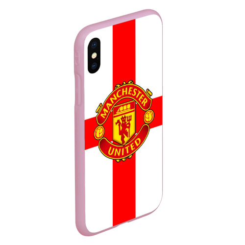 Чехол для iPhone XS Max матовый Manchester united, цвет розовый - фото 3