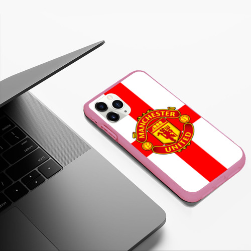 Чехол для iPhone 11 Pro Max матовый Manchester united, цвет малиновый - фото 5