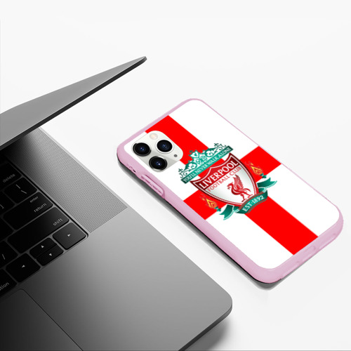 Чехол для iPhone 11 Pro Max матовый Ливерпуль ФК, цвет розовый - фото 5