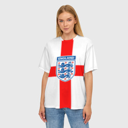 Женская футболка oversize 3D Сборная Англии - фото 2