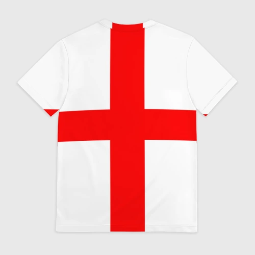 Мужская футболка 3D с принтом Сборная Англии, вид сзади #1