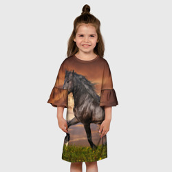 Детское платье 3D Черный конь - фото 2
