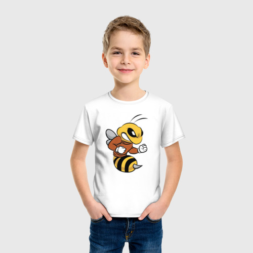Детская футболка хлопок Пчела, цвет белый - фото 3