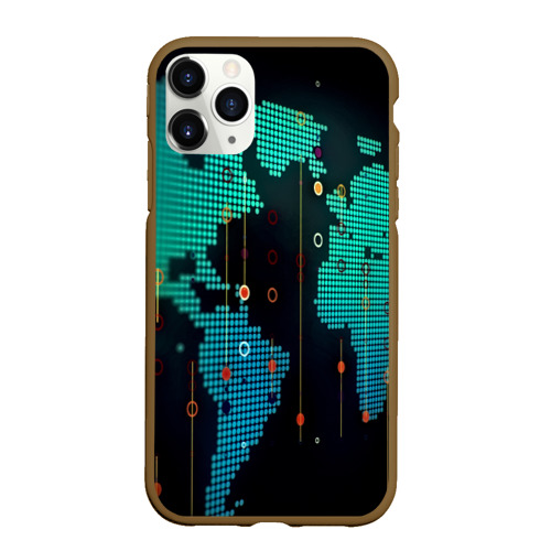 Чехол для iPhone 11 Pro Max матовый Digital world, цвет коричневый