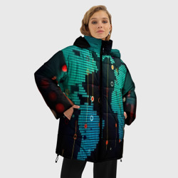 Женская зимняя куртка Oversize Digital world - фото 2
