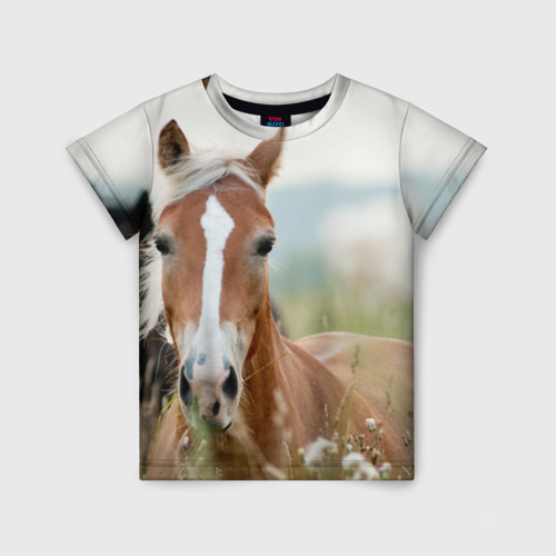 Детская футболка 3D Лошадь, цвет 3D печать
