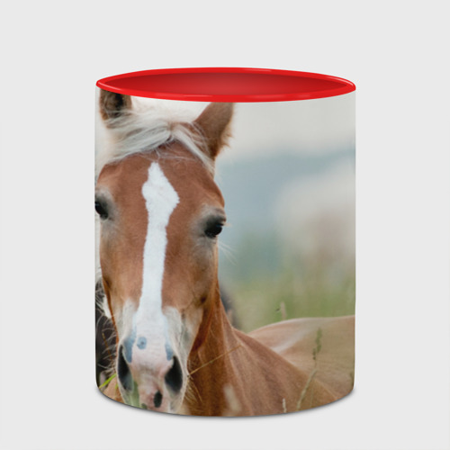 Кружка с полной запечаткой Лошадь, цвет белый + красный - фото 4