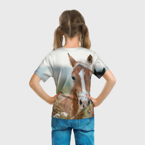 Детская футболка 3D Лошадь, цвет 3D печать - фото 6