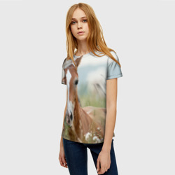 Женская футболка 3D Лошадь - фото 2