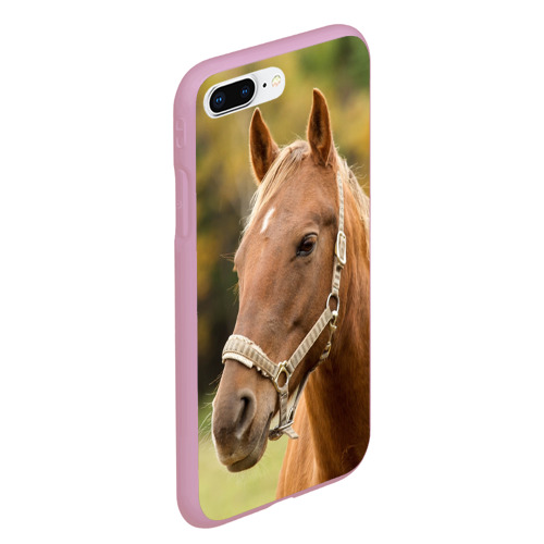 Чехол для iPhone 7Plus/8 Plus матовый Лошадь, цвет розовый - фото 3
