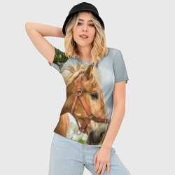 Женская футболка 3D Slim Лошадка - фото 2