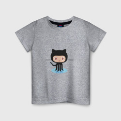 Детская футболка хлопок Github cat