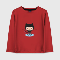 Детский лонгслив хлопок Github cat