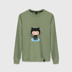 Женский свитшот хлопок Github cat