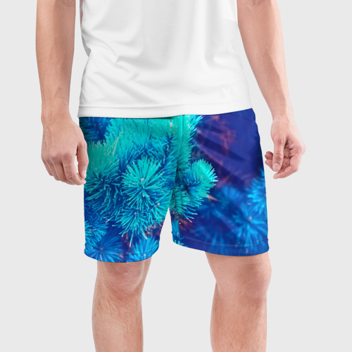 Мужские шорты спортивные Голубая ель, цвет 3D печать - фото 3