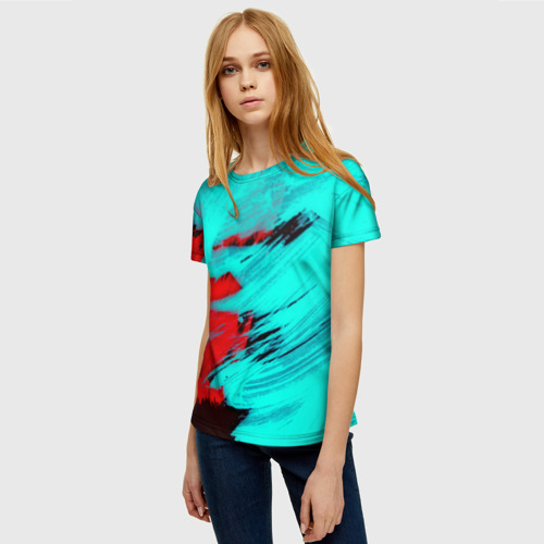 Женская футболка 3D Неоновая абстракция - фото 3