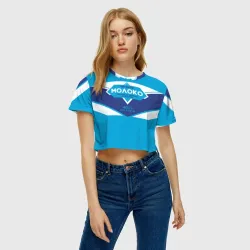 Женская футболка Crop-top 3D Молоко сгущеное - фото 3