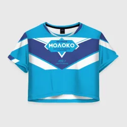 Женская футболка Crop-top 3D Молоко сгущеное