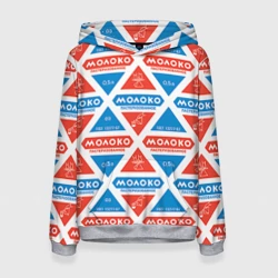 Женская толстовка 3D Молоко пастеризованное в треугольнике паттерн