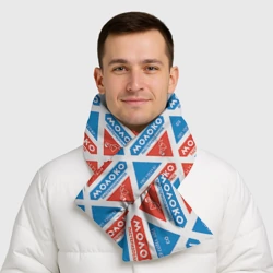 Шарф-пуховик 3D Молоко пастеризованное в треугольнике паттерн - фото 2