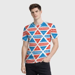 Мужская футболка 3D Молоко пастеризованное в треугольнике паттерн - фото 2