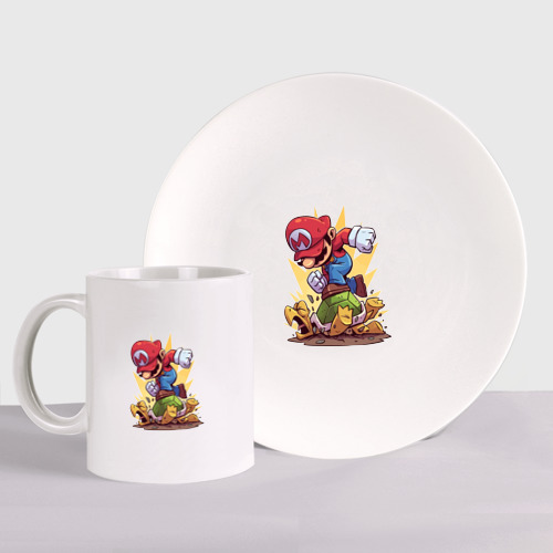 Набор: тарелка + кружка Марио