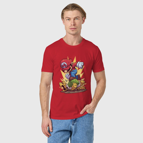 Мужская футболка хлопок Марио, цвет красный - фото 3