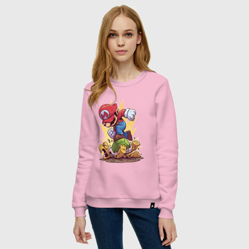 Женский свитшот хлопок Марио, цвет светло-розовый - фото 3