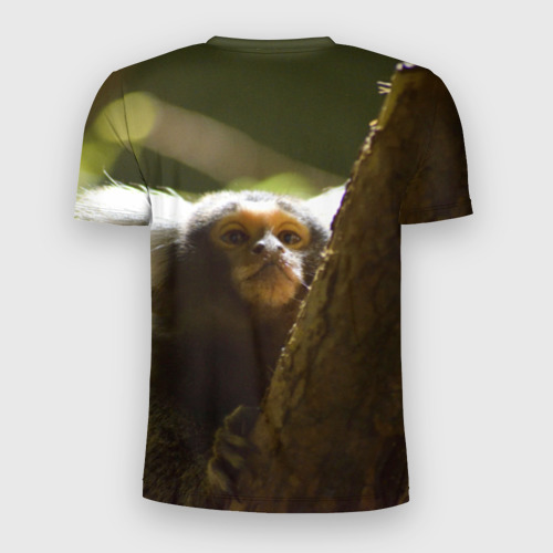 Мужская футболка 3D Slim Обезьянка на дереве, цвет 3D печать - фото 2