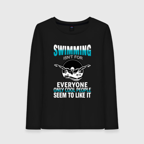 Женский лонгслив хлопок Swimming, цвет черный