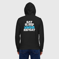 Мужская толстовка на молнии хлопок Eat sleep swim repeat - фото 2