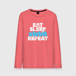 Мужской лонгслив хлопок Eat sleep swim repeat