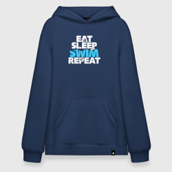 Худи SuperOversize хлопок Eat sleep swim repeat