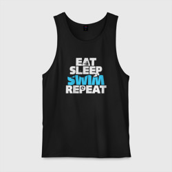 Мужская майка хлопок Eat sleep swim repeat