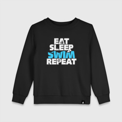 Детский свитшот хлопок Eat sleep swim repeat