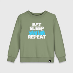 Детский свитшот хлопок Eat sleep swim repeat