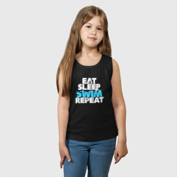 Детская майка хлопок Eat sleep swim repeat - фото 2