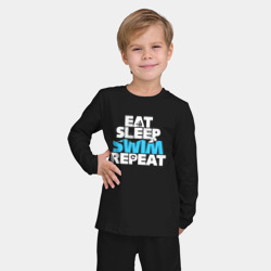 Детская пижама с лонгсливом хлопок Eat sleep swim repeat - фото 2