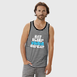 Мужская майка хлопок Eat sleep swim repeat - фото 2